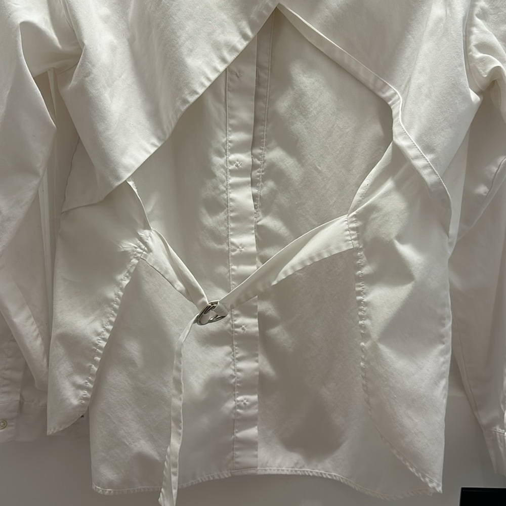 Asos White Button Down With Cutout Back Detail - image 4